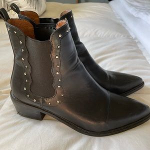Studded black booties
